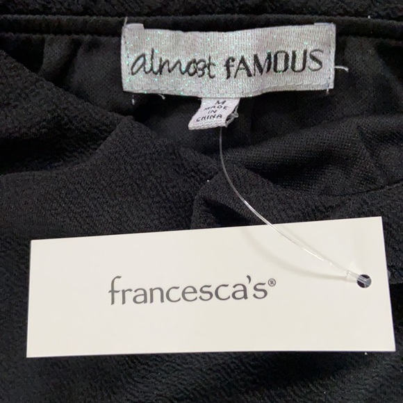 NEW Francesca's black Off Shoulder Mini Dress MED - Picture 6 of 7